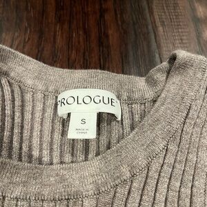 Prologue Taupe Ribbed sleeveless midi dress